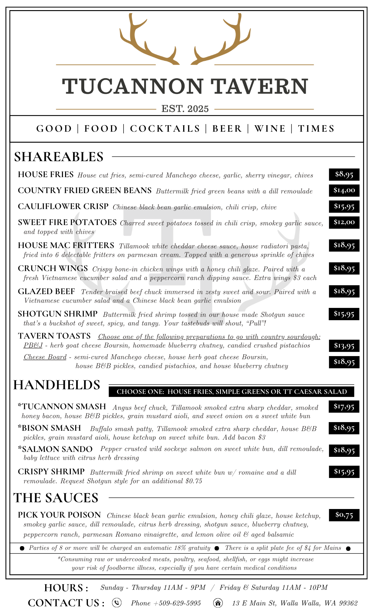 Dinner Menu
